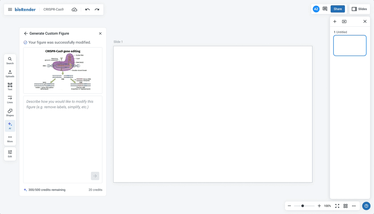 Fig generation after direct to editable