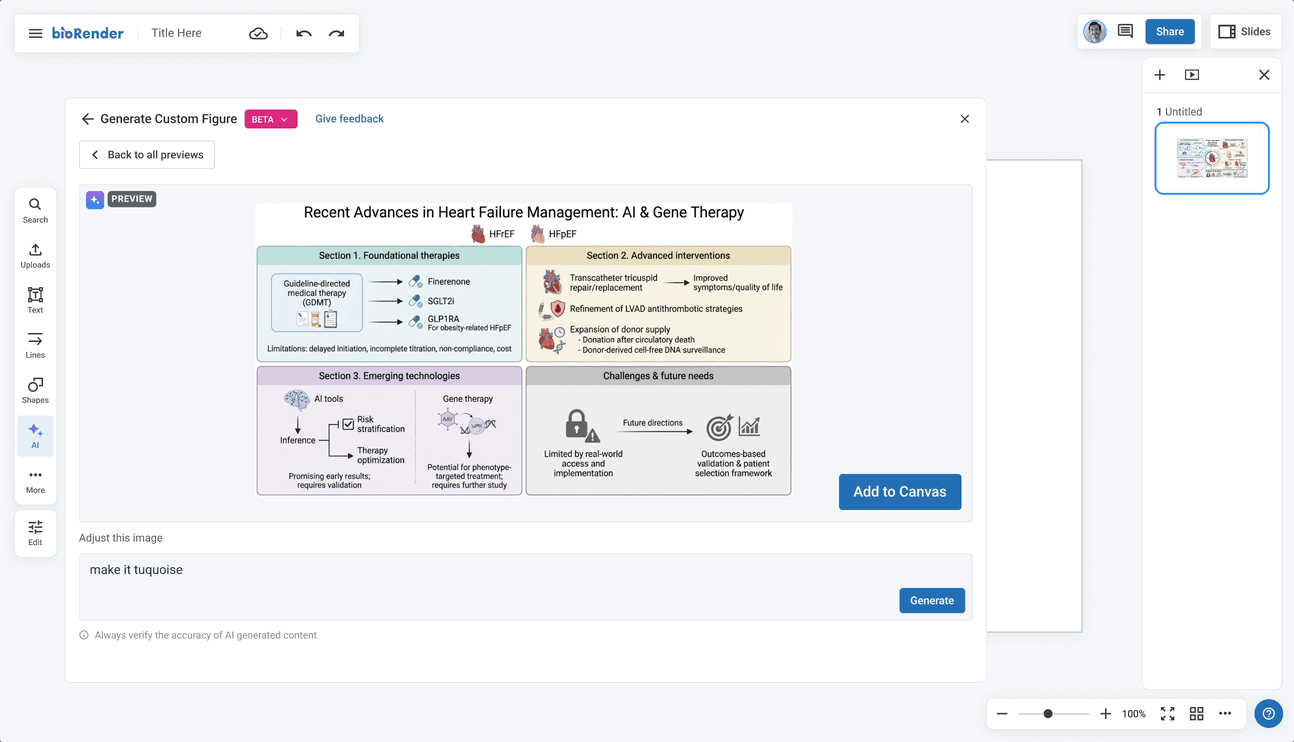 Fig generation before direct to editable