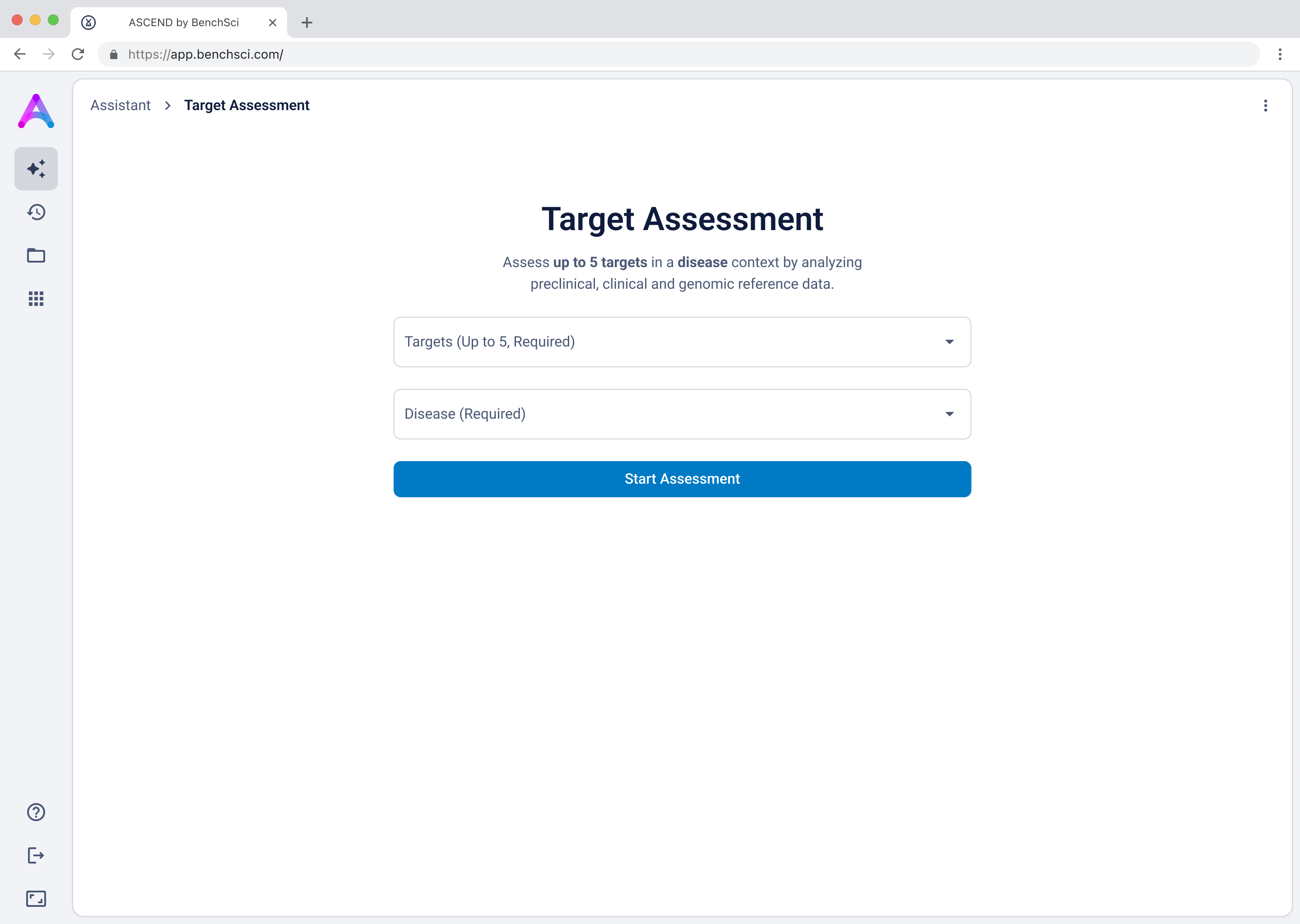 Separate fields for targets and disease